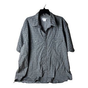 VTG Wrangler Western Pearl Snap Button Shirt Mens Sz 3X Wrancher Short Sleeve